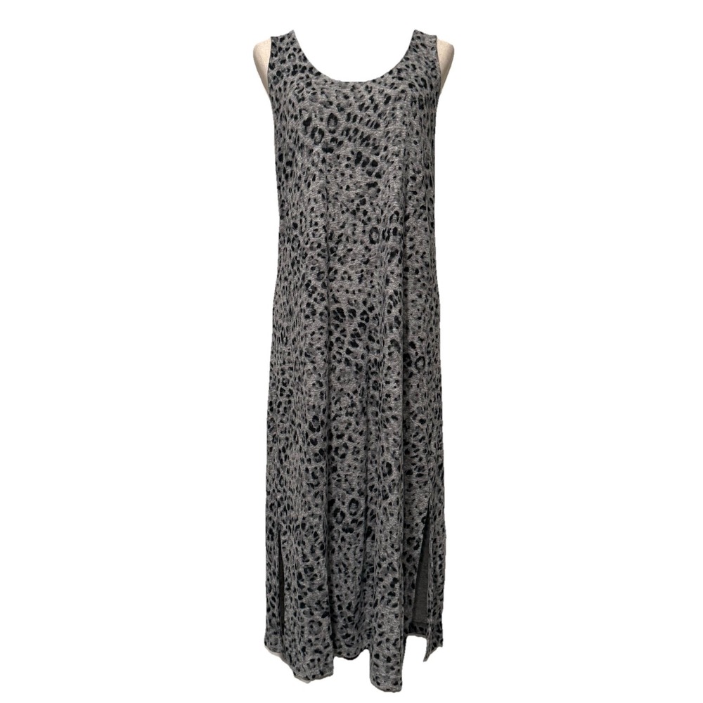 Old Navy Sleeveless Specially Dyed Cross Back Leopard Midi Shift Dress Sz Medium